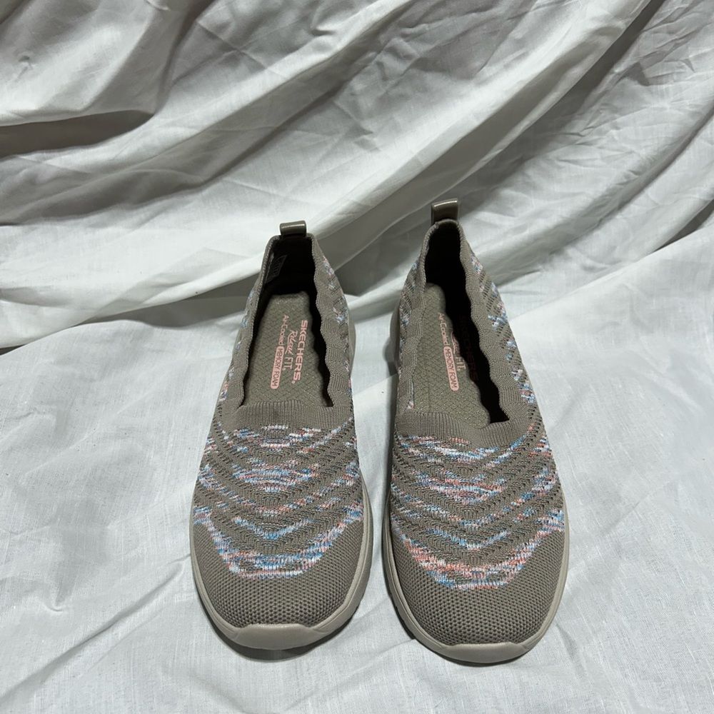 Skechers Seaver Cup Washable Women's Knit Slip-On Shoes - Taupe 5.5
